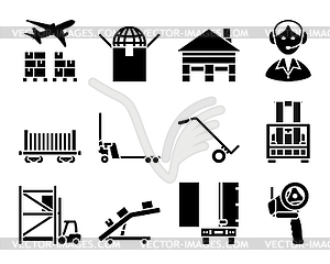 Набор иконок логистики - векторизованное изображение