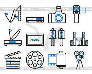 Multimedia Icon Set - vector clipart