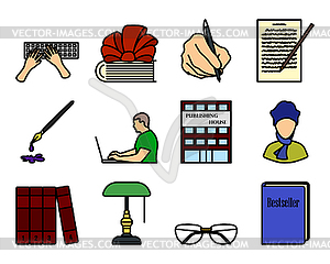 Writer Icon Set - vector clipart / vector image