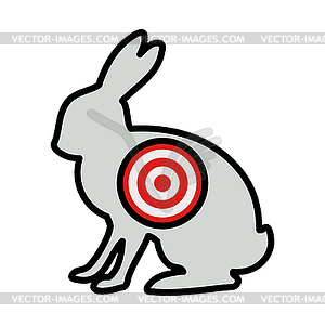 Icon Of Hare Silhouette With Target - vector image