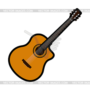 Acoustic Guitar Icon - color vector clipart