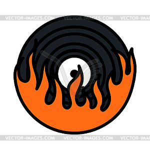 Flame Vinyl Icon - vector clip art