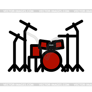 Drum Set Icon - vector image