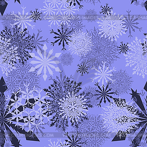 Бесшовный фон из снежинок - клипарт в векторном виде