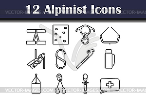 Alpinist Icon Set - vector image