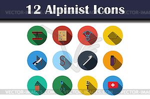 Alpinist Icon Set - vector clipart