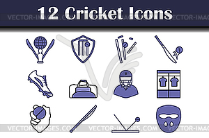 Cricket Icon Set - vector clipart