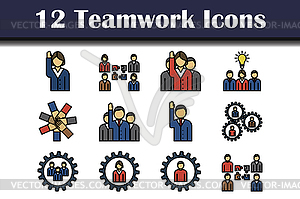 Teamwork Icon Set - vector image