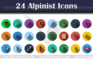 Alpinist Icon Set - vector image