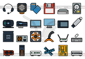 Компьютер Значок Набор - изображение в векторе / векторный клипарт