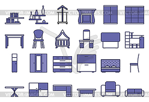 Furniture Icon Set - vector clipart