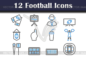 Набор футбольных значков - векторный эскиз