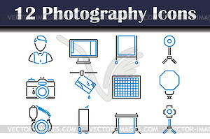 Набор значков для фотографий - иллюстрация в векторе