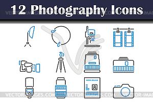 Набор значков для фотографий - векторный клипарт / векторное изображение
