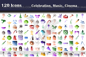 CelebMusicCinema Icon Set - royalty-free vector clipart