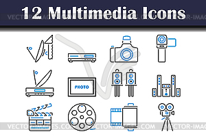 Multimedia Icon Set - vector EPS clipart