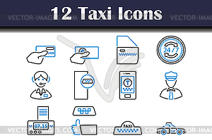 Taxi Icon Set - royalty-free vector image