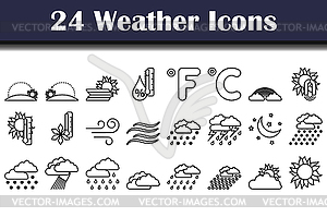 Набор погодных иконок - изображение в векторном виде