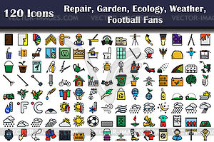 120 Icons Of Alpinism, Bike, Coronavirus, Detective - vector clipart