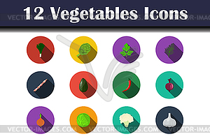 Vegetables Icon Set - vector image
