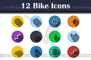Bike Icon Set - stock vector clipart