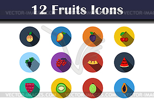 Fruits Icon Set - royalty-free vector image