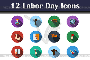 Labor Day Icon Set - vector clipart