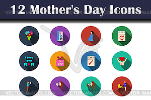 Mother`s Day Icon Set - vector image