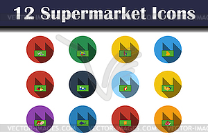 Supermarket Icon Set - vector image