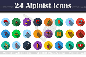 Alpinist Icon Set - vector image