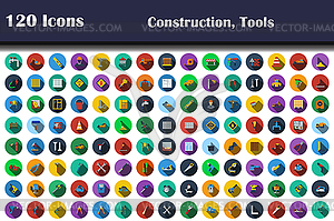 120 Icons Of Construction, Tools - vector clipart