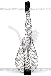 Fish net stocking - white & black vector clipart