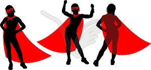 Superheroes Girl Silhouette - vector clipart