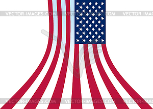 Перспектива американского флага - векторный клипарт / векторное изображение