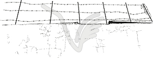 Barbed wire fence - vector clip art