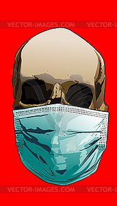 Coronavirus skull mask - vector clip art
