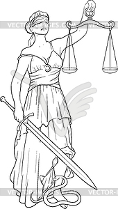 Silhouette of Goddess Themis - vector clipart