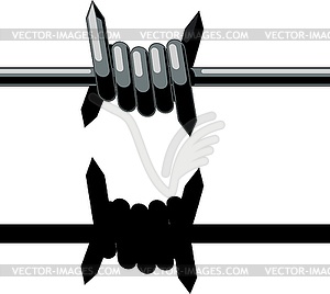 Sharp barbed wire - vector clip art