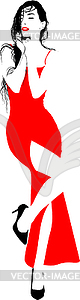 Red Dress Girl - vector image
