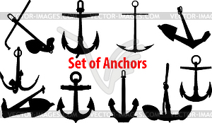 Set of anchors - vector clip art