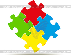 Puzzle square - vector clipart