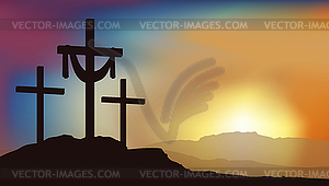 Three cross sky - vector image