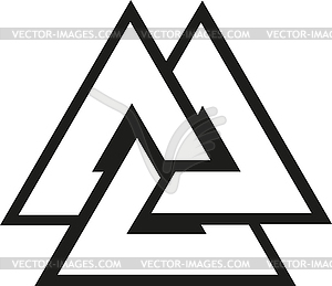 Valknut amulet ancient strong scandinavian and - vector clipart