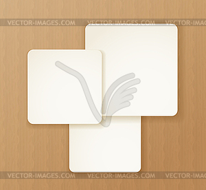 Paper banners on cardboard background - vector clip art