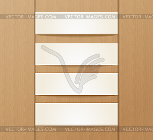 Paper banners on cardboard background - vector clipart