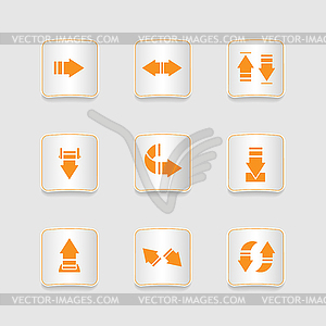 Paper icons set, arrows - vector clipart