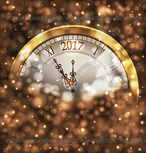 2017 Новый год полночь, светящийся фон с - изображение в векторном виде