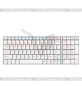 Computer Realistic White Keyboard Ioslated - royalty-free vector image