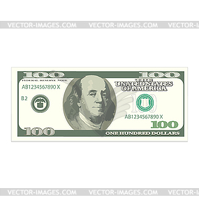 Сто долларов - изображение в векторном формате