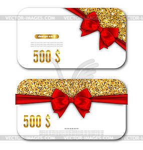 Gift Card Template with Golden Dust Texture and - vector clip art